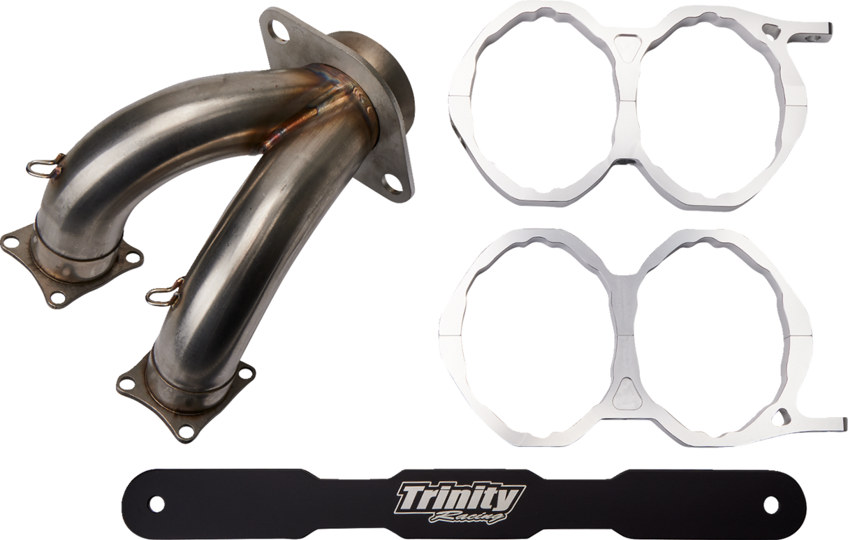 TRINITY RACING Stage 5 Slip-On Dual Muffler - Aluminum TR-4165S