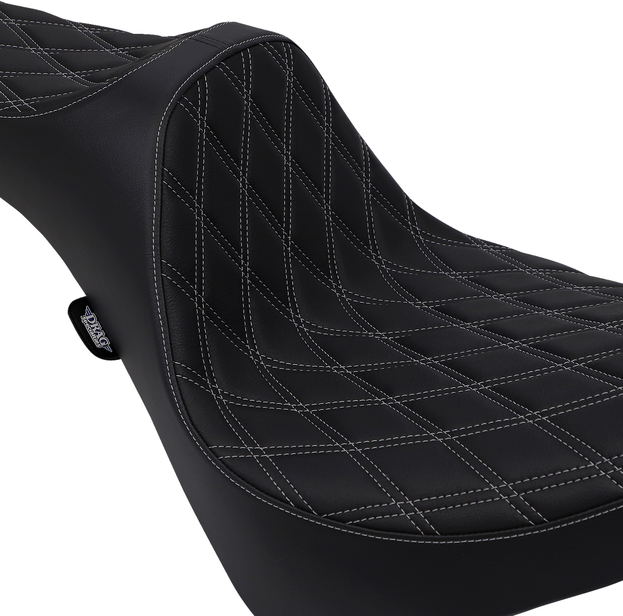 DRAG SPECIALTIES Predator III Seat - Double Diamond - Silver Stitching - FL/FX '18-'22 0802-1146