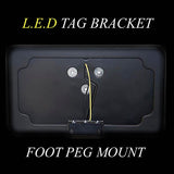 Kawasaki ZX6R ZX9R ZX10R ZX12R ZX14R Black Anodized Foot Peg Mount License Plate Tag Bracket With LED Light