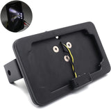 Kawasaki ZX6R ZX9R ZX10R ZX12R ZX14R Black Anodized Foot Peg Mount License Plate Tag Bracket With LED Light