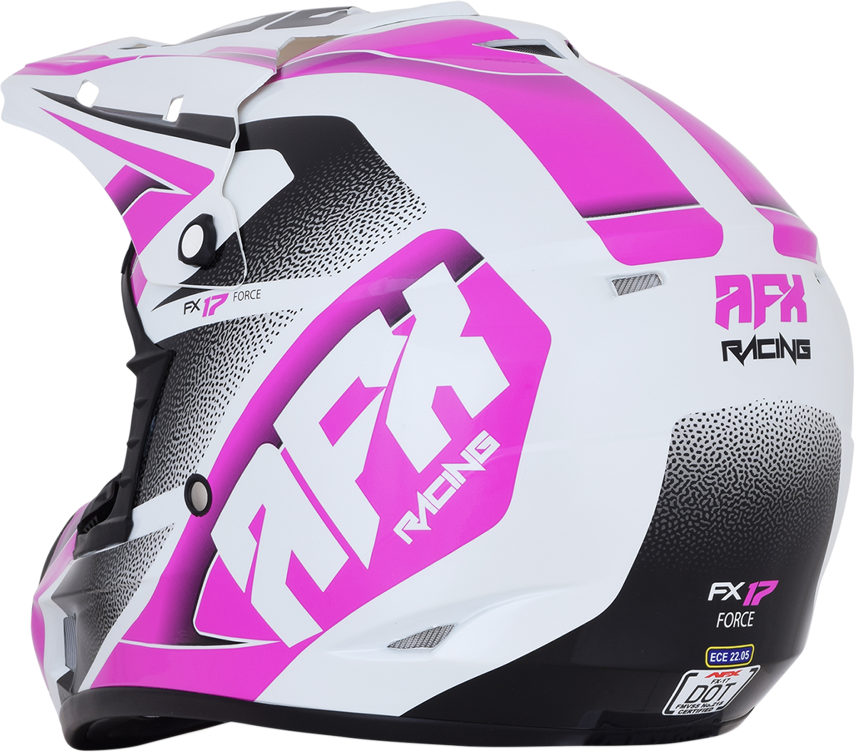 AFX FX-17 Motorcycle Helmet - Force - Pearl White/Fuchsia - XS 0110-5255