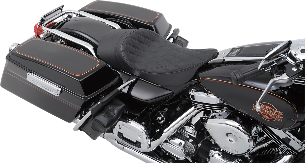 DRAG SPECIALTIES Low Profile Solo Seat - Forward Positioned - Double Diamond 0801-1159