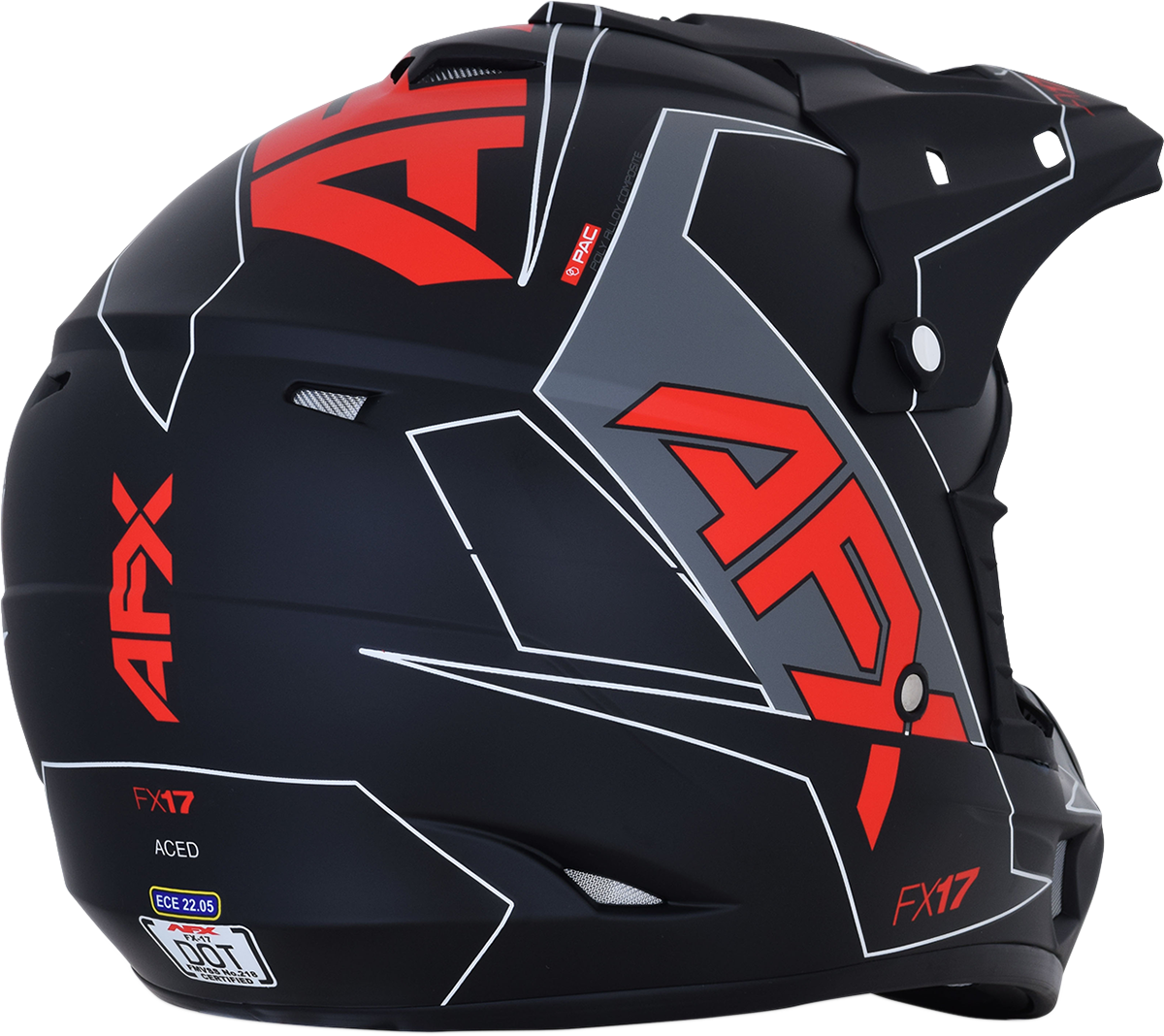 AFX FX-17 Motorcycle Helmet - Aced - Matte Black/Red - Large 0110-6486