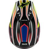 ALPINESTARS Youth SM3 Motorcycle Helmet - Wurx - Gloss Black/Yellow Fluo/Blue/Red Large 8302025-1574-YL