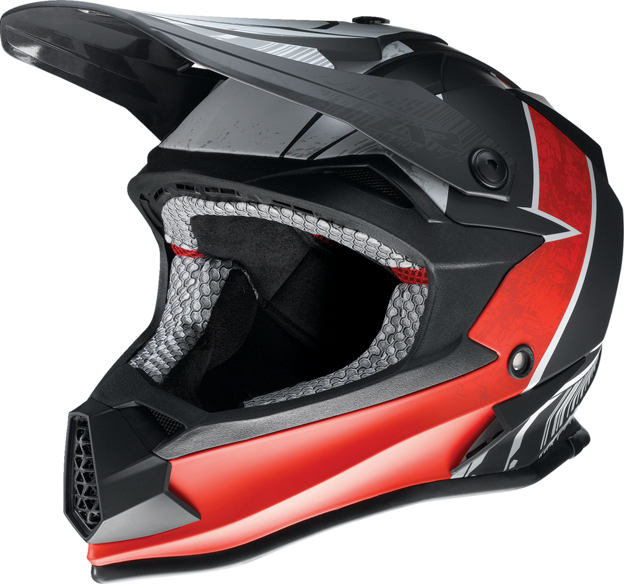 Z1R Youth F.I. Motorcycle Helmet - Fractal - MIPS - Matte Black/Red - Small 0111-1517