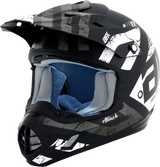 AFX FX-17 Motorcycle Helmet - Attack - Matte Black/Silver - Large 0110-7145