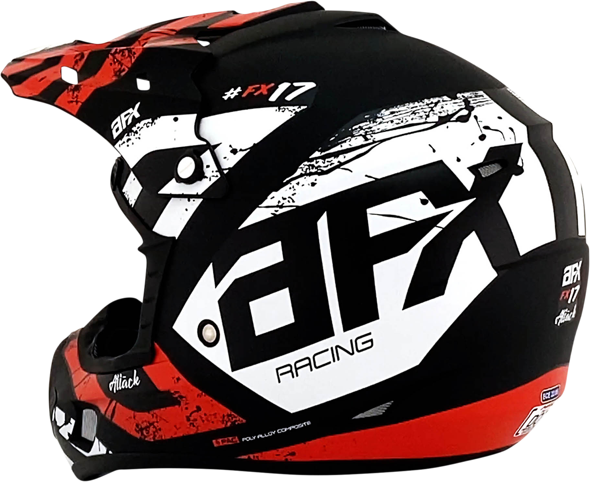 AFX FX-17Y Motorcycle Helmet - Attack - Matte Black/Red - Medium 0111-1403