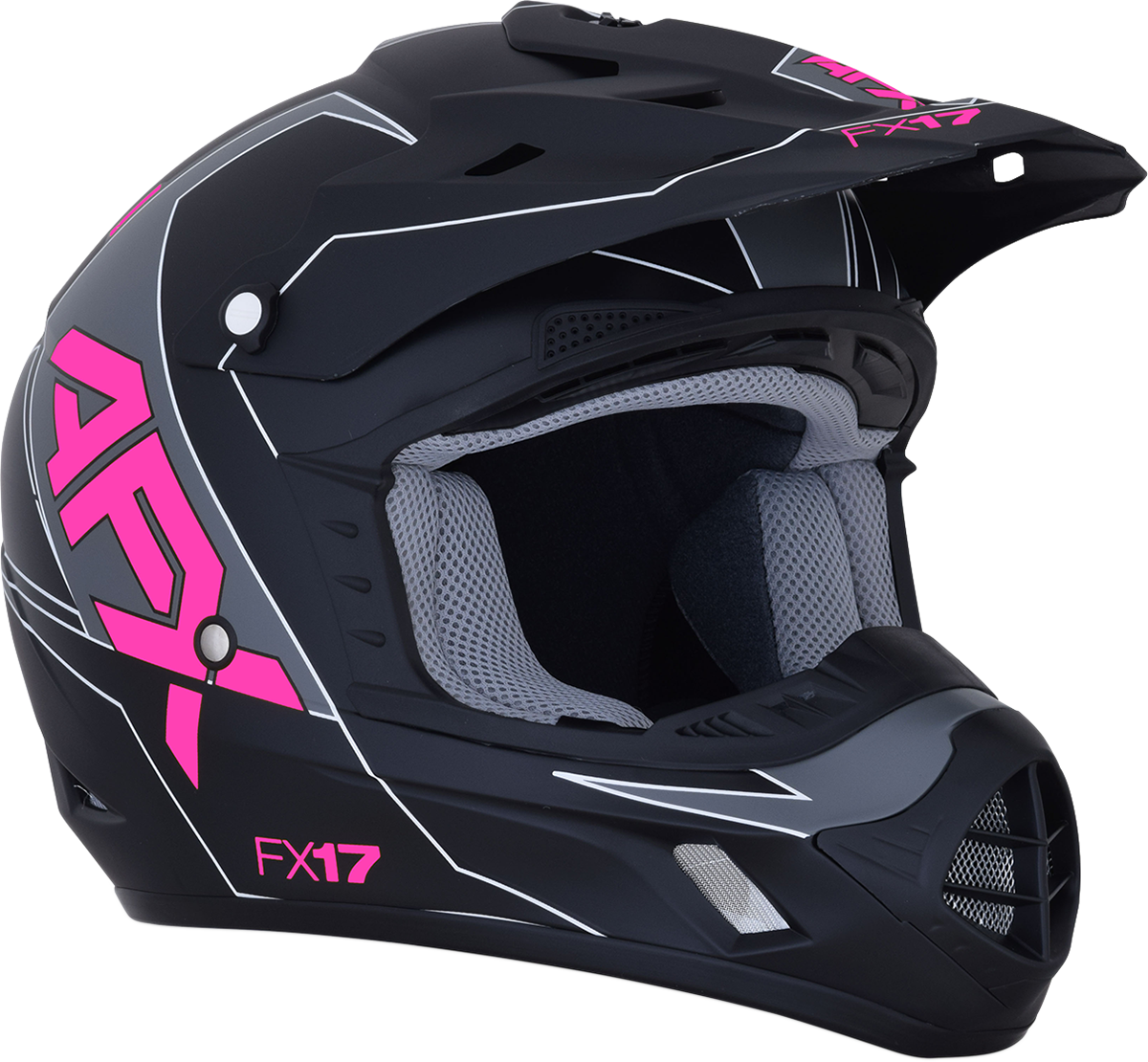 AFX FX-17 Motorcycle Helmet - Aced - Matte Black/Pink - XS 0110-6509