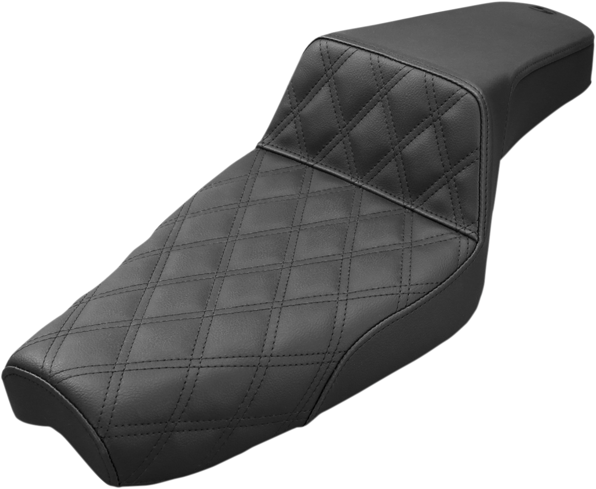 SADDLEMEN Step-Up Seat - Front Lattice Stitch - Black - XL 879-03-172