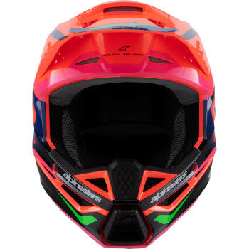 ALPINESTARS Youth SM3 Motorcycle Helmet - Deegan - Gloss Orange Fluo/Purple/Pink Fluo - Large  8301425-433-YL