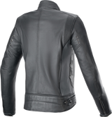 ALPINESTARS Women Stella Dyno Leather Jacket - Black Tar Gray/Dark Gray - Medium 3113924-1296-M