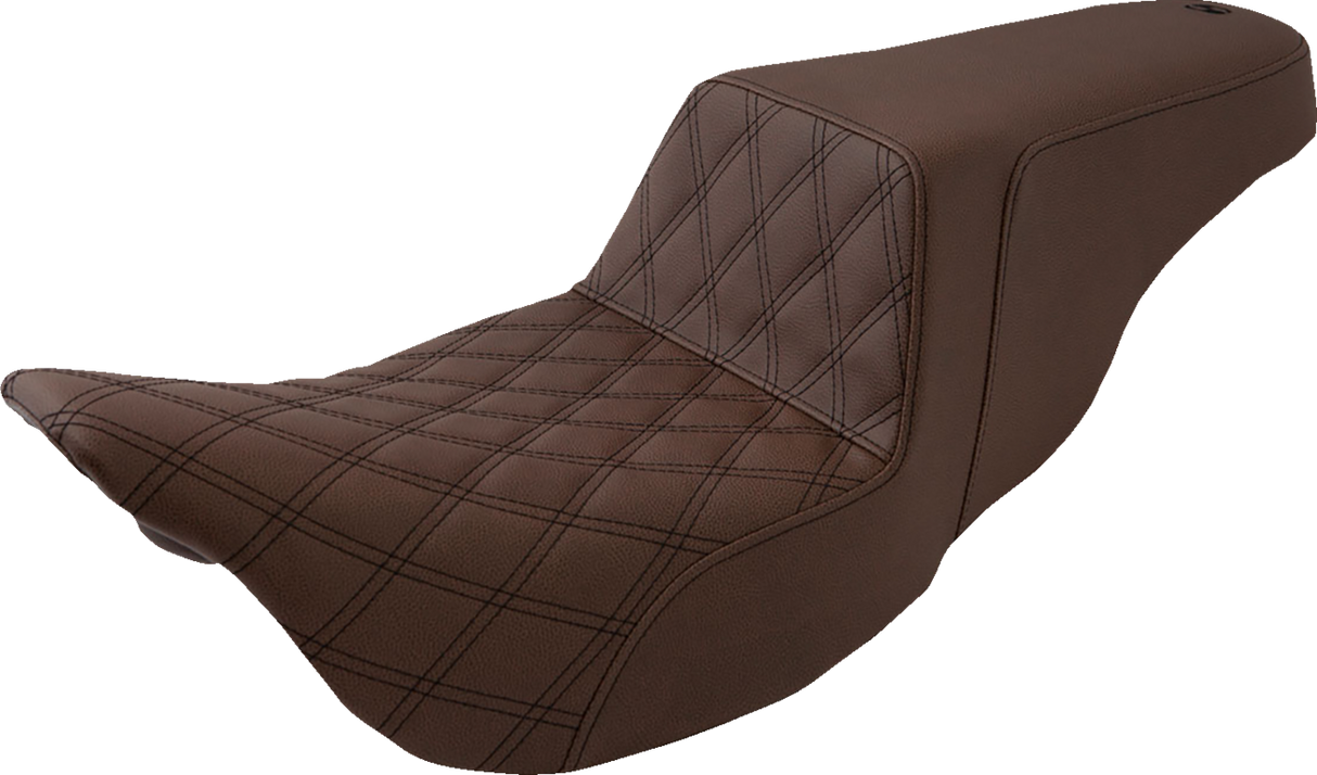 SADDLEMEN Step-Up Seat - Front Lattice Stitch - Brown - FL '08-'23 808-07B-172BR