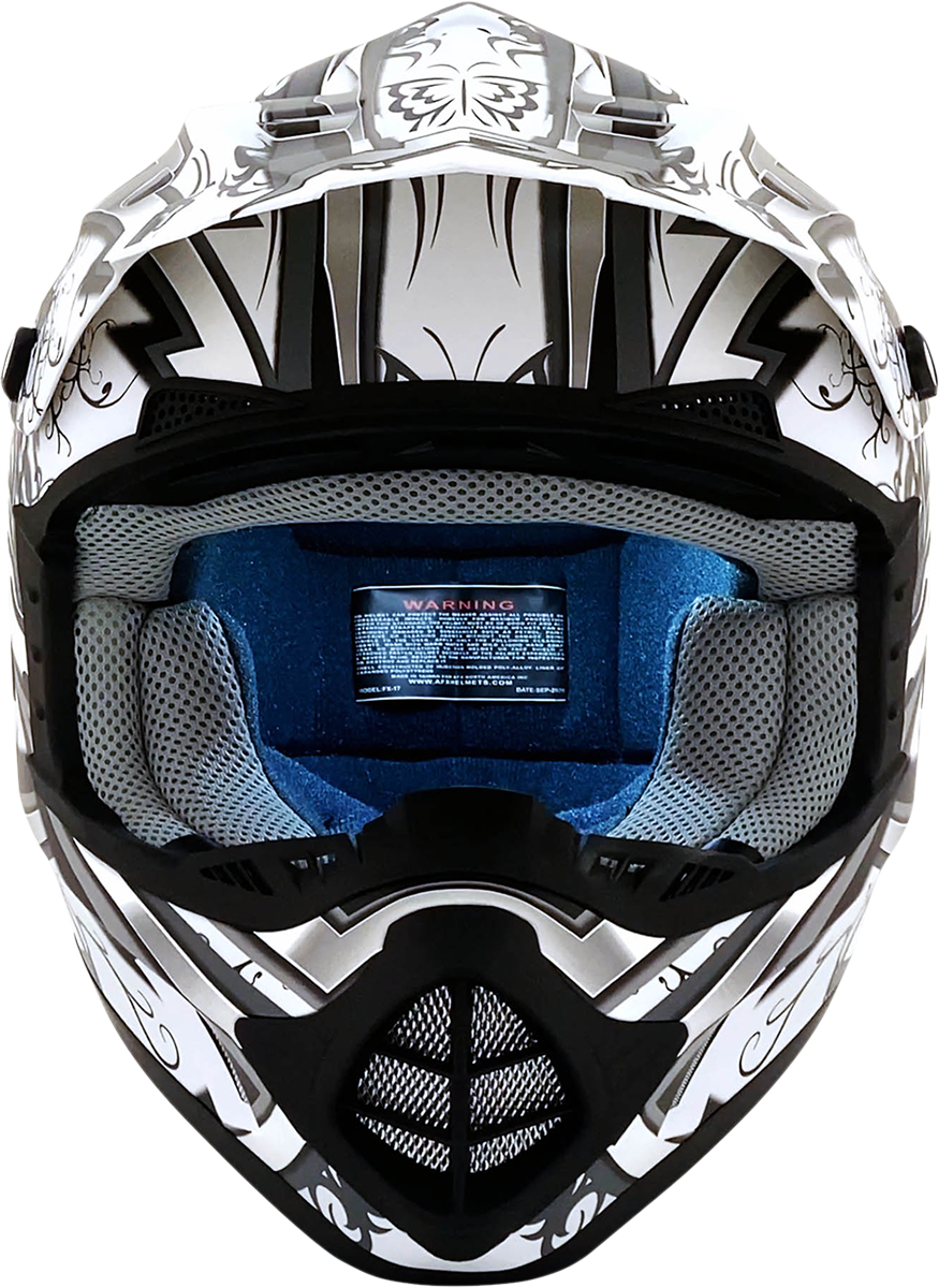 AFX FX-17Y Motorcycle Helmet - Butterfly - Matte White - Small 0111-1390