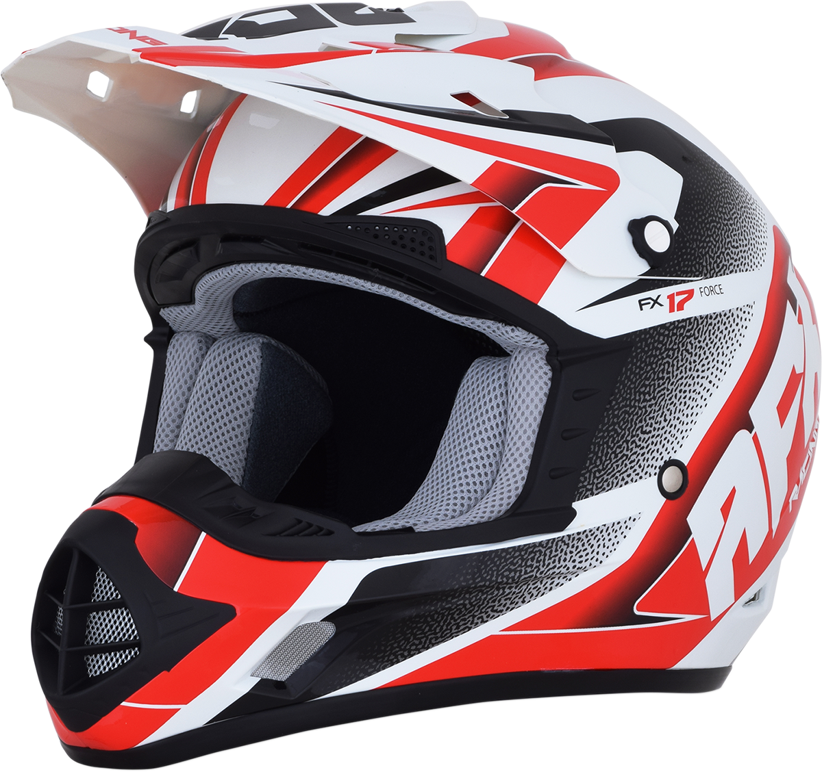 AFX FX-17 Motorcycle Helmet - Force - Pearl White/Red - Small 0110-5244