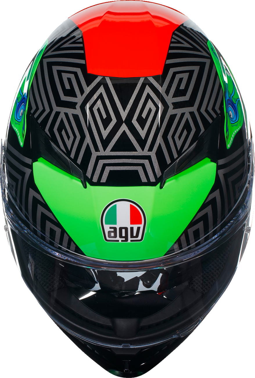 AGV K3 Motorcycle Helmet - Kamaleon - Black/Red/Green - Medium 2118381004013M