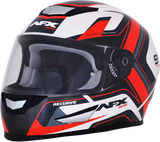 AFX FX-99 Motorcycle Helmet - Recurve - Pearl White/Red - Large 0101-11128