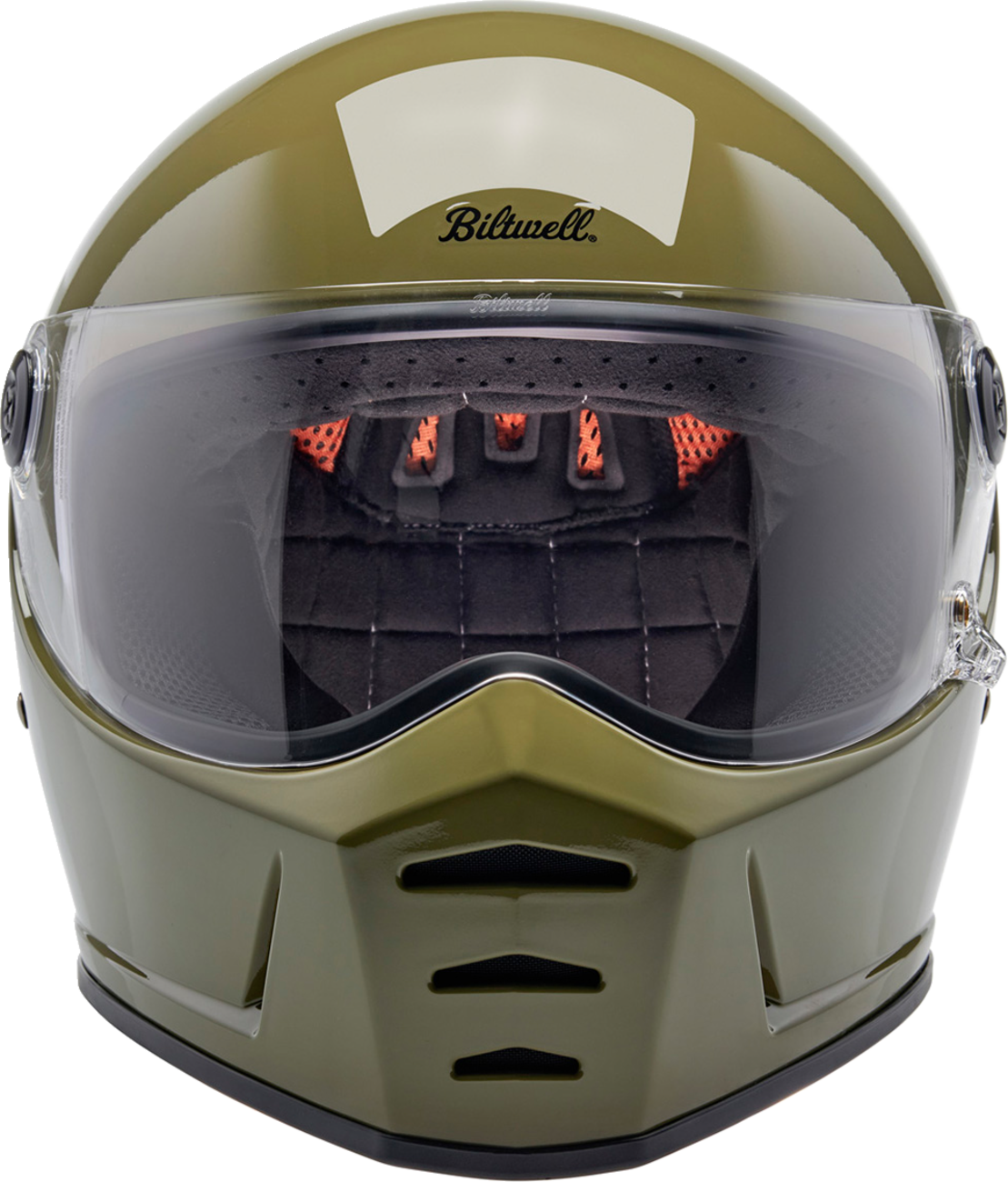 BILTWELL Lane Splitter Helmet - Gloss Olive Green - Large 1004-154-504