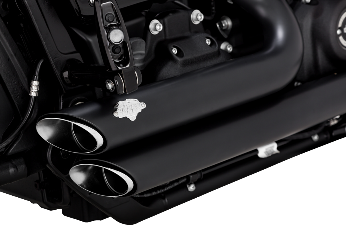 Vance & Hines Exhausts for Harley Davidson Softail 2018-2023, Shortshots Staggered System in Matte Black 47333