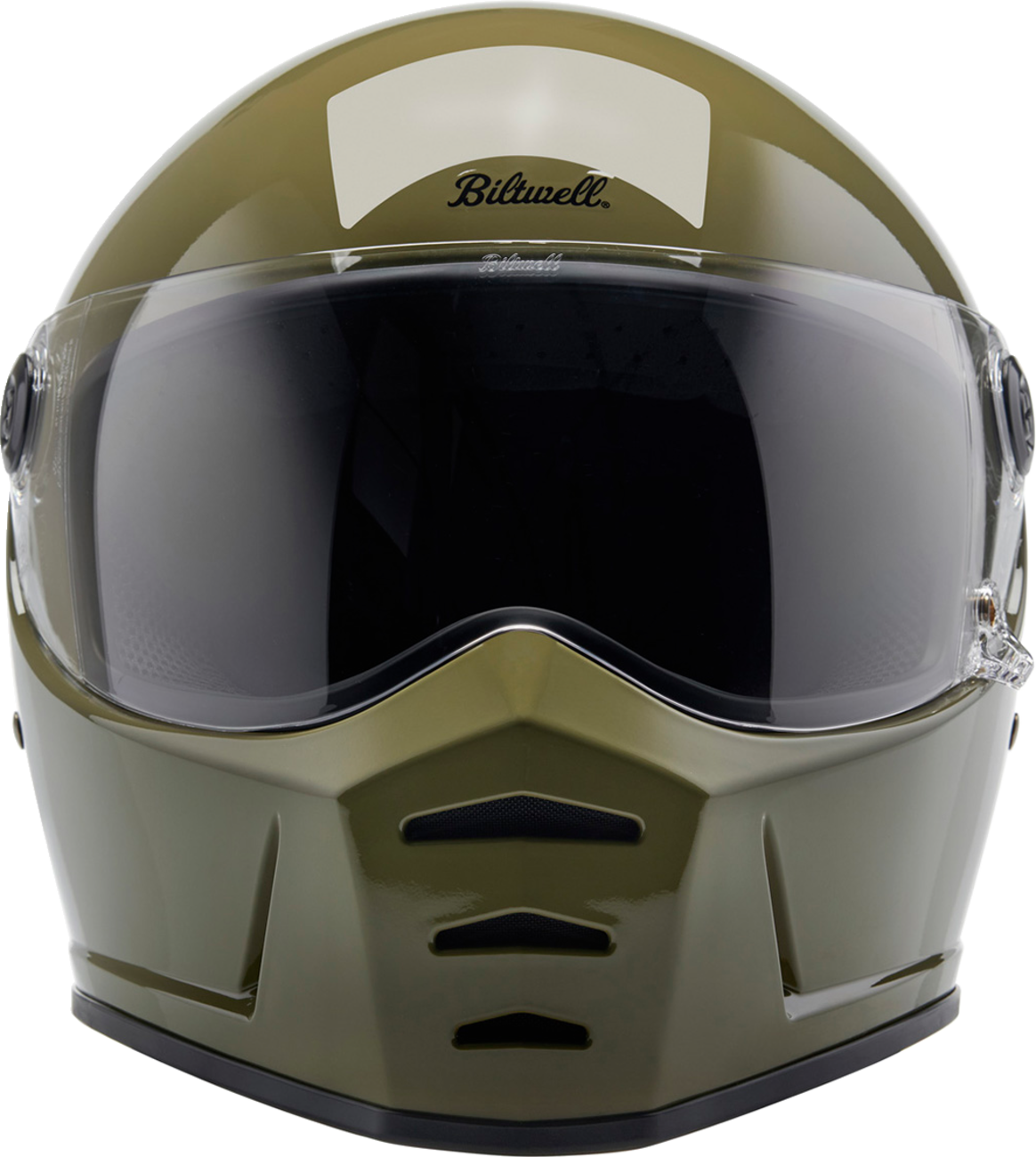 BILTWELL Lane Splitter Motorcycle Helmet - Gloss Olive Green - 2XL 1004-154-506