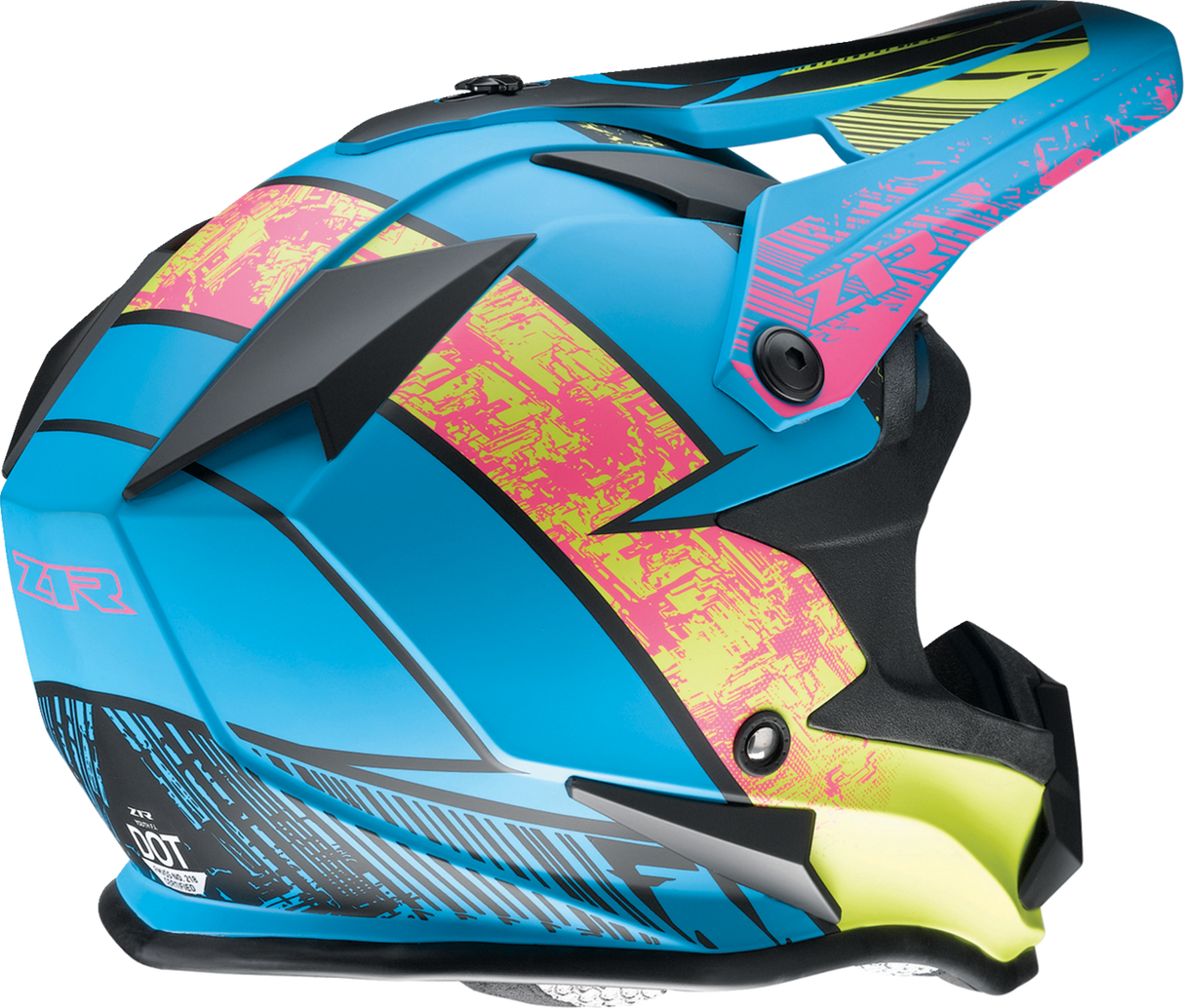 Z1R Youth F.I. Motorcycle Helmet - Fractal - MIPS - Matte Blue/Hi-Viz - Small 0111-1514