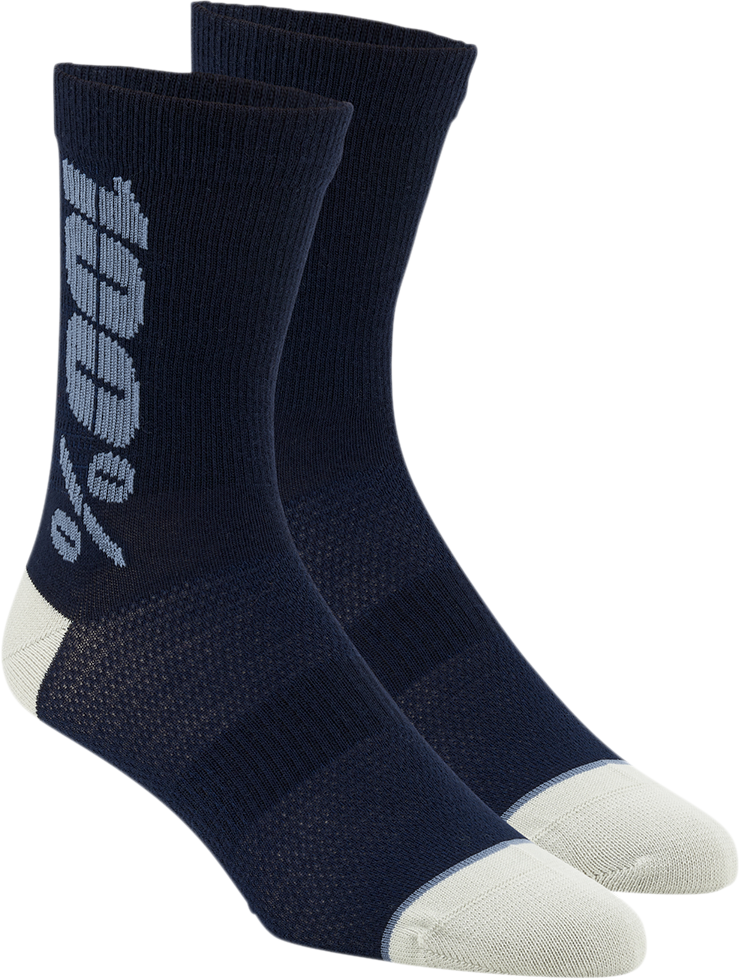 100% Rythym Socks - Navy/Slate - Large/XL 24006-455-18