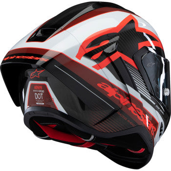 ALPINESTARS Supertech R10 Motorcycle Helmet - Team - Black/Carbon Red/Gloss White - Small 8200224-1352-S