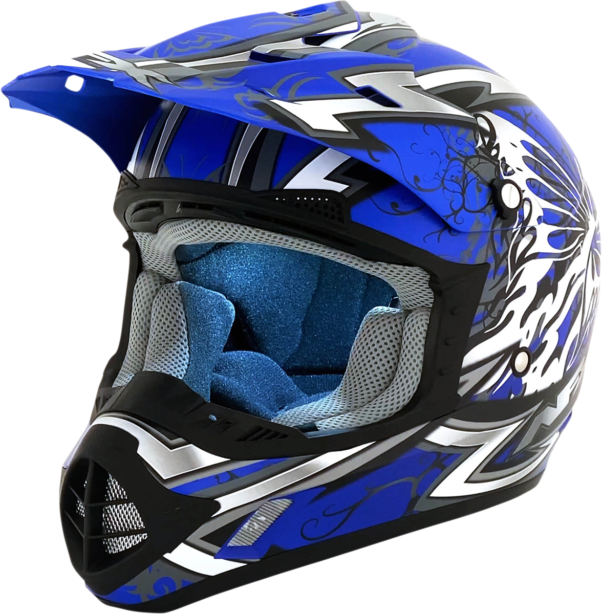 AFX FX-17 Motorcycle Helmet - Butterfly - Matte Blue - Large 0110-7124