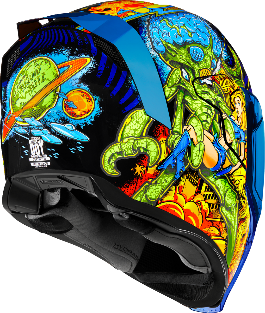 ICON Airflite™ Motorcycle Helmet - Bugoid Blitz - Blue - Large 0101-15549