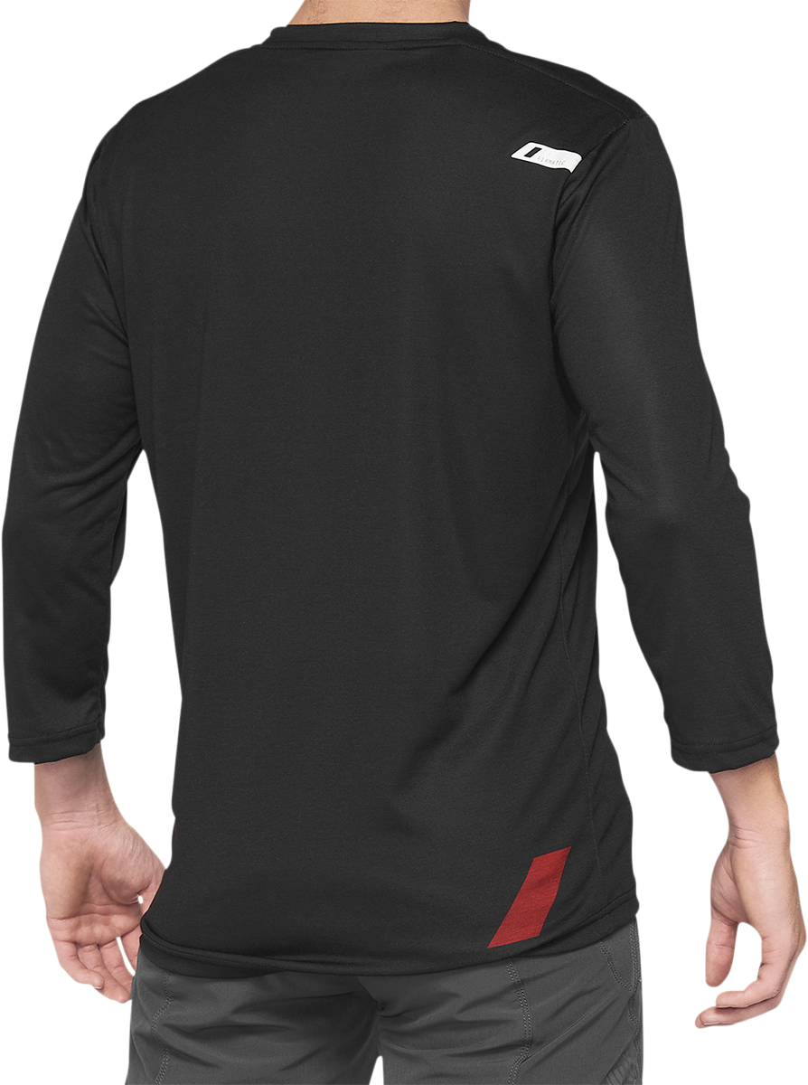 100% Airmatic 3/4 Sleeve Jersey - Black/Red - Medium 40018-00006