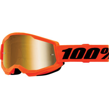 100% Strata 2 Junior Goggle - Neon Orange - Gold Mirror 50032-00009