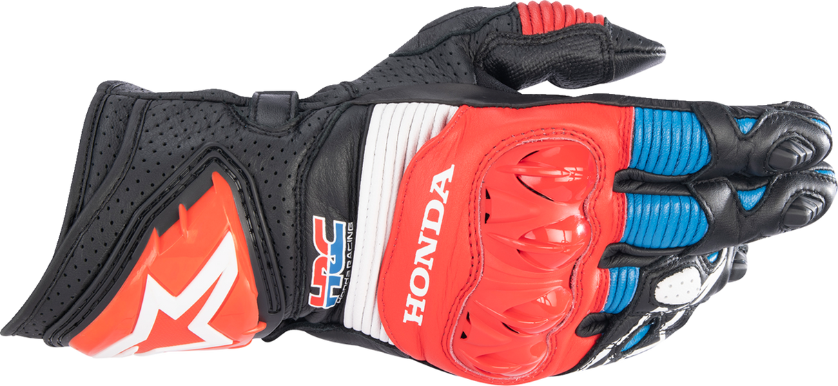 ALPINESTARS Honda GP Pro R3 Gloves - Black/Bright Red/Blue - Small 3556223-1317-S