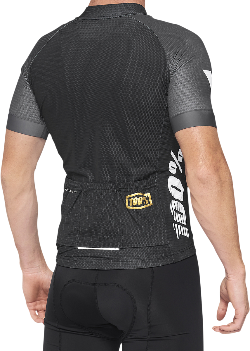 100% Exceeda Jersey - Short-Sleeve - Black/Charcoal - Medium 40051-00001