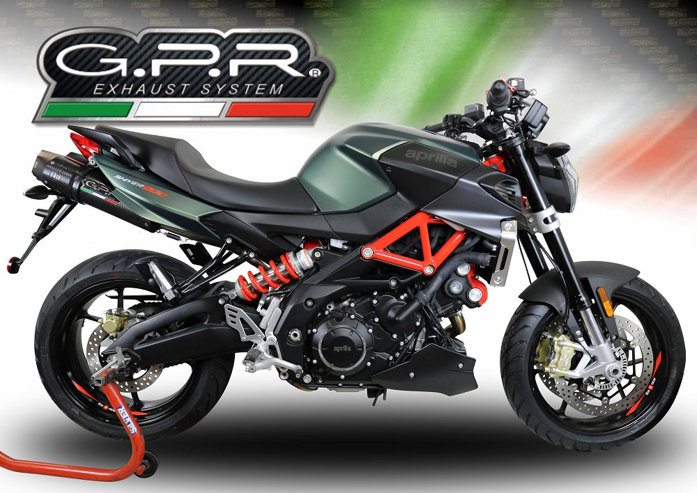 GPR Exhaust for Aprilia Shiver 900 2017-2020, GP Evo4 Poppy, Dual slip-on Including Removable DB Killers and Link Pipes