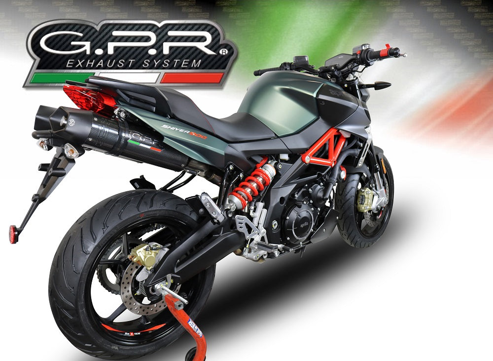 GPR Exhaust for Aprilia Shiver 750 Gt 2007-2016, Gpe Ann. Poppy, Dual slip-on Including Removable DB Killers and Link Pipes