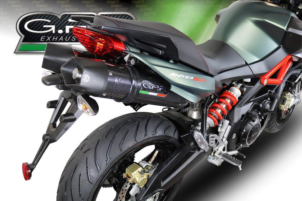 GPR Exhaust for Aprilia Shiver 900 2017-2020, GP Evo4 Poppy, Dual slip-on Including Removable DB Killers and Link Pipes