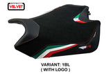 Aprilia RSV4 2009-2018 2019 2020 Seat Cover Tappezzeria Velvet Italy Flag Black