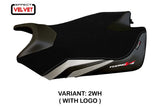 Aprilia Tuono V4 2011-2019 2020 Seat Cover Tappezzeria Velvet White Black