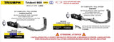 71508VAN Arrow Homologated  Full system with Veloce aluminium "Dark" silencers for Triumph Trident 660 2025