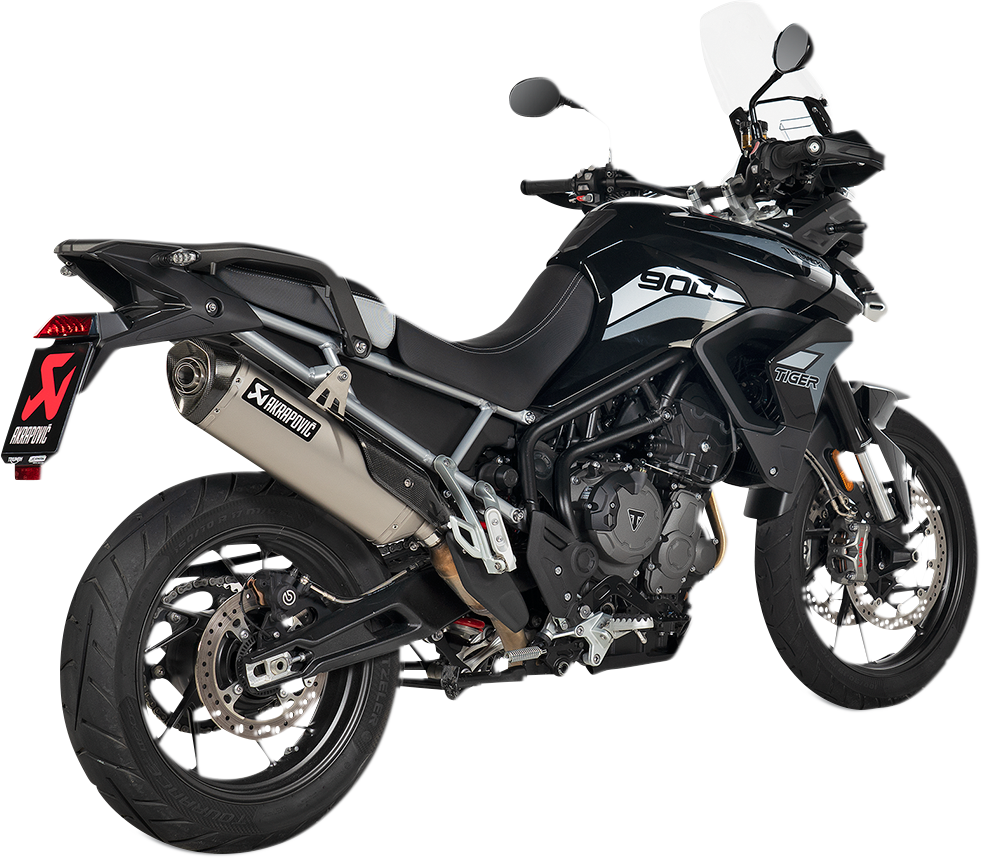 Triumph Tiger 850 / 900 / GT / Rally 2020-2024 Exhaust, Akrapovic Slip-On Muffler in Titanium and Carbon Fiber S-T9SO3-HRT