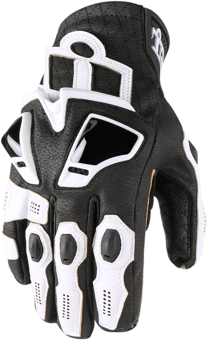 ICON Hypersport™ Short Gloves - White - Large 3301-3553