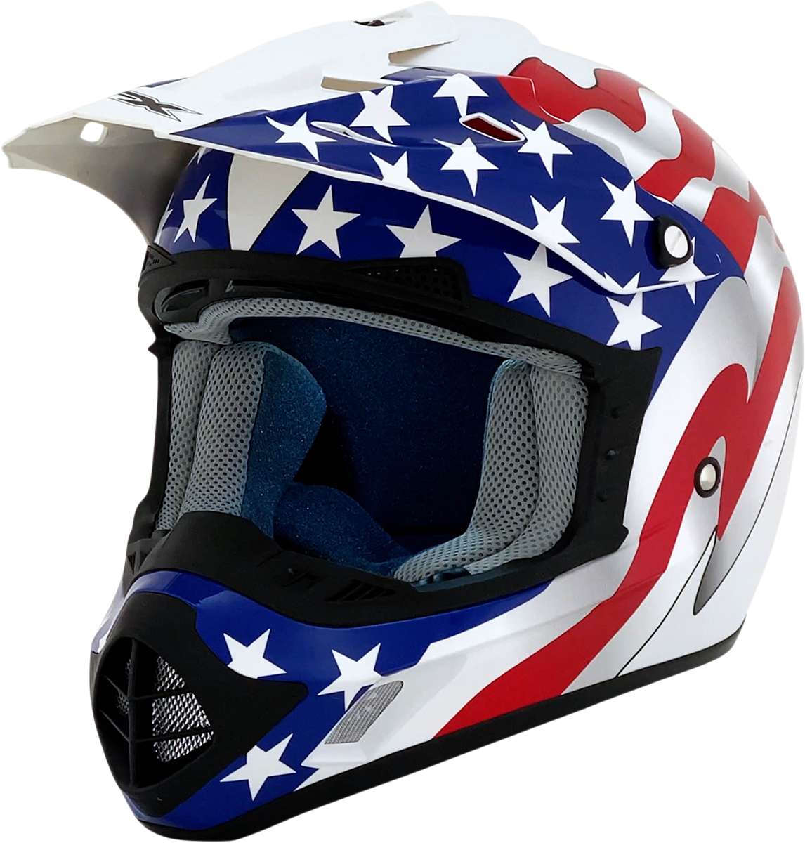 AFX FX-17 Motorcycle Helmet - Flag - White - Large 0110-2377