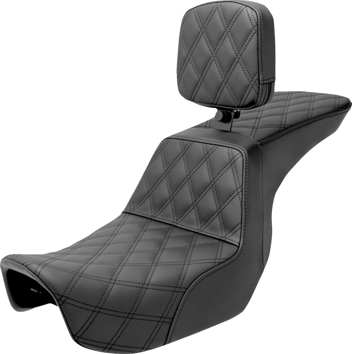 SADDLEMEN Tour Step Up Seat - Rider Backrest - Full Lattice Stitch - Dyna '06-'17 806-04-195BR