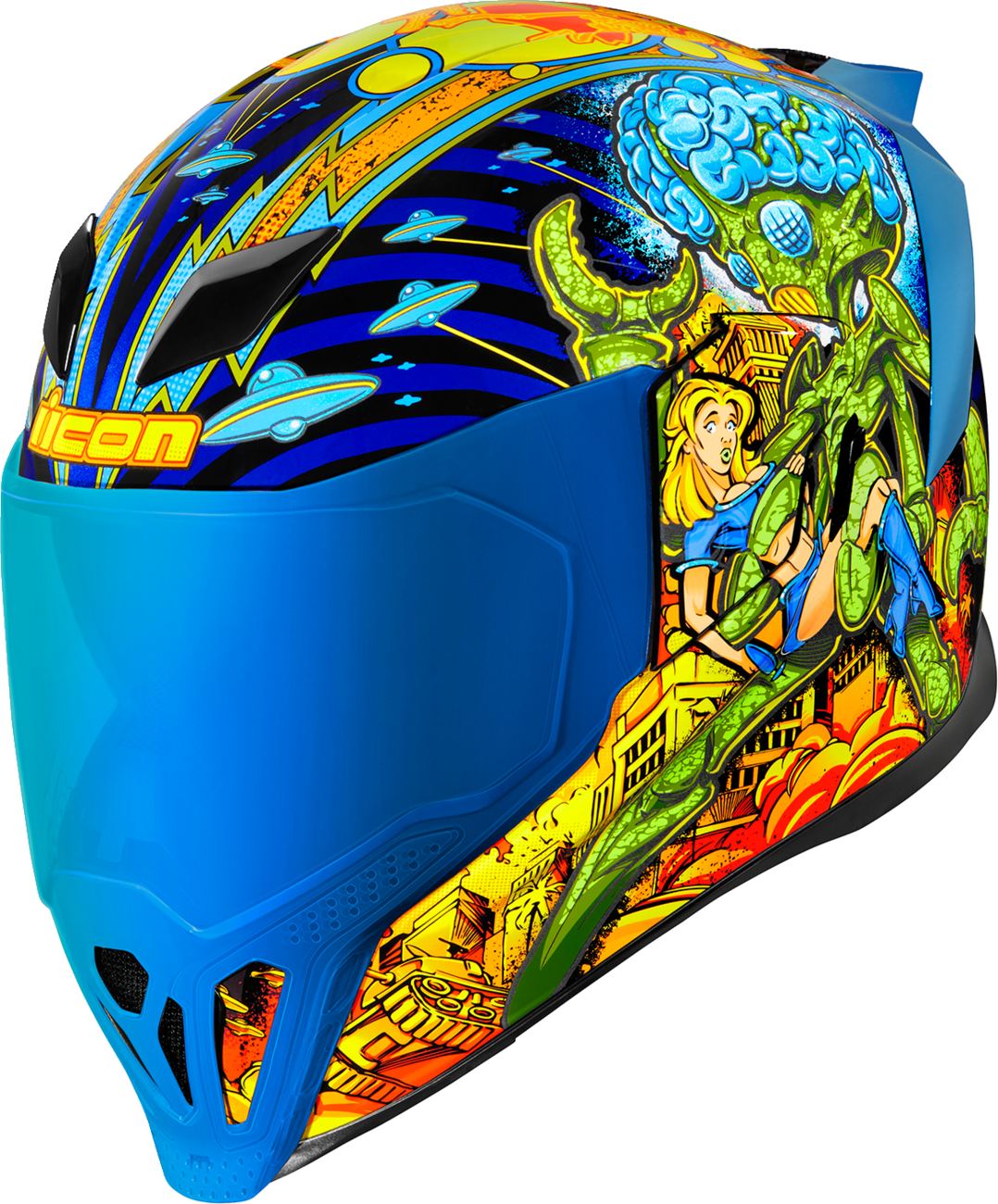 ICON Airflite™ Motorcycle Helmet - Bugoid Blitz - Blue - XS 0101-15546