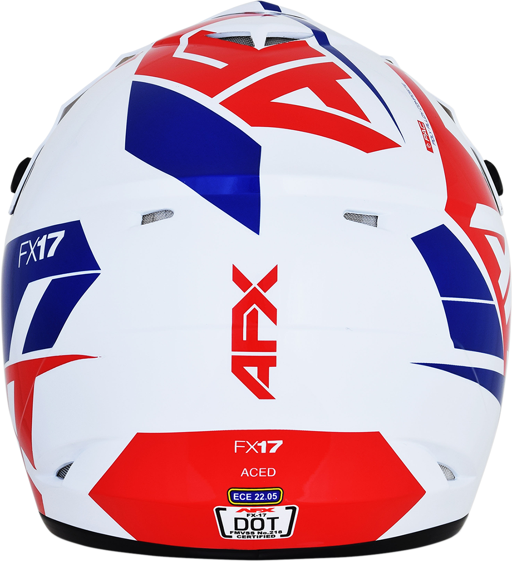 AFX FX-17 Motorcycle Helmet - Aced - Red/White/Blue - Large 0110-6481