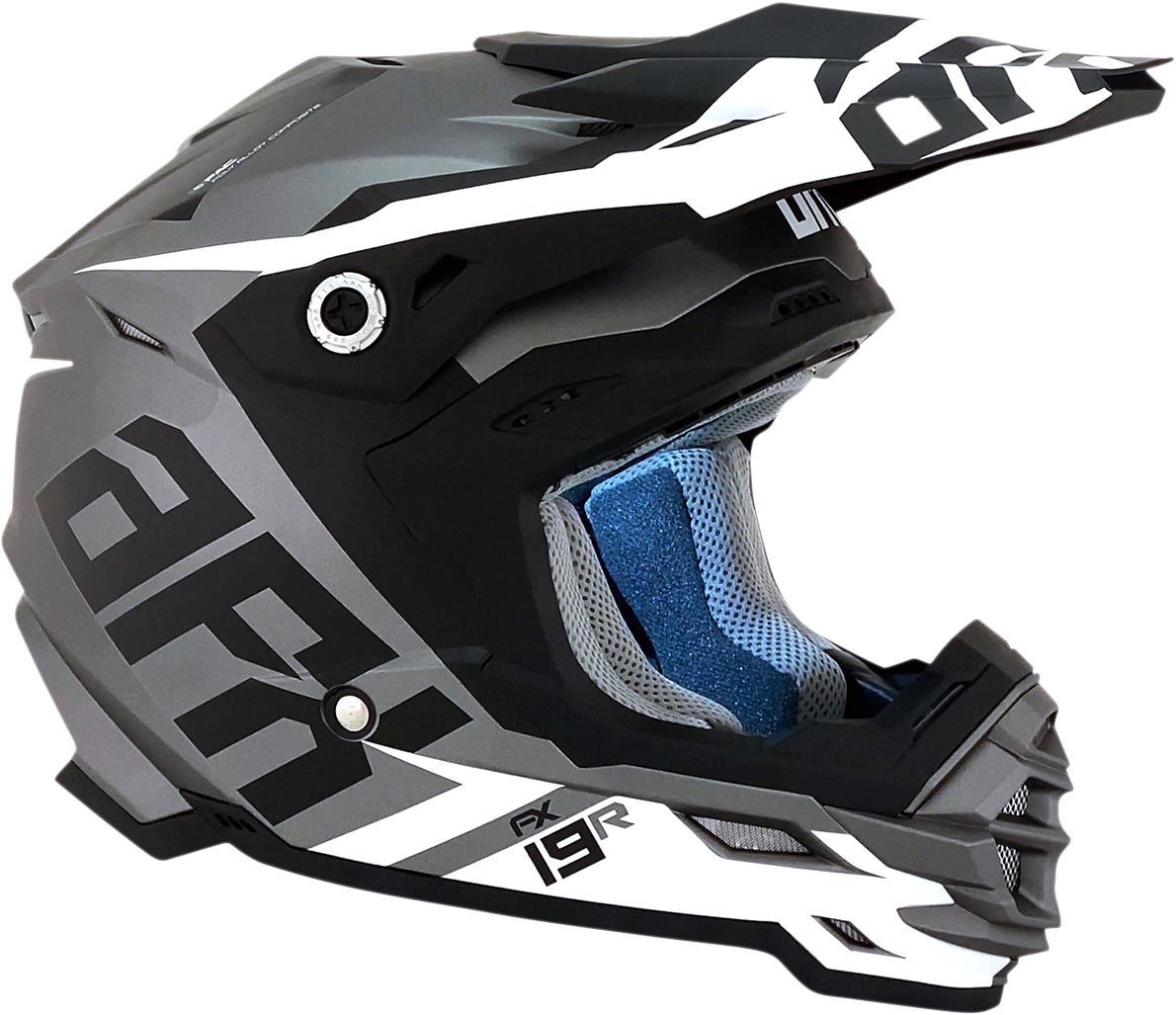 AFX FX-19R Motorcycle Helmet - Racing - Frost Gray - Medium 0110-7074