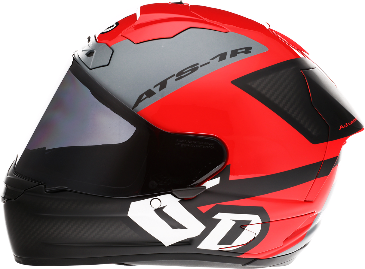 6D ATS-1R Motorcycle Helmet - Wyman - Red/Gray - Small 30-0735