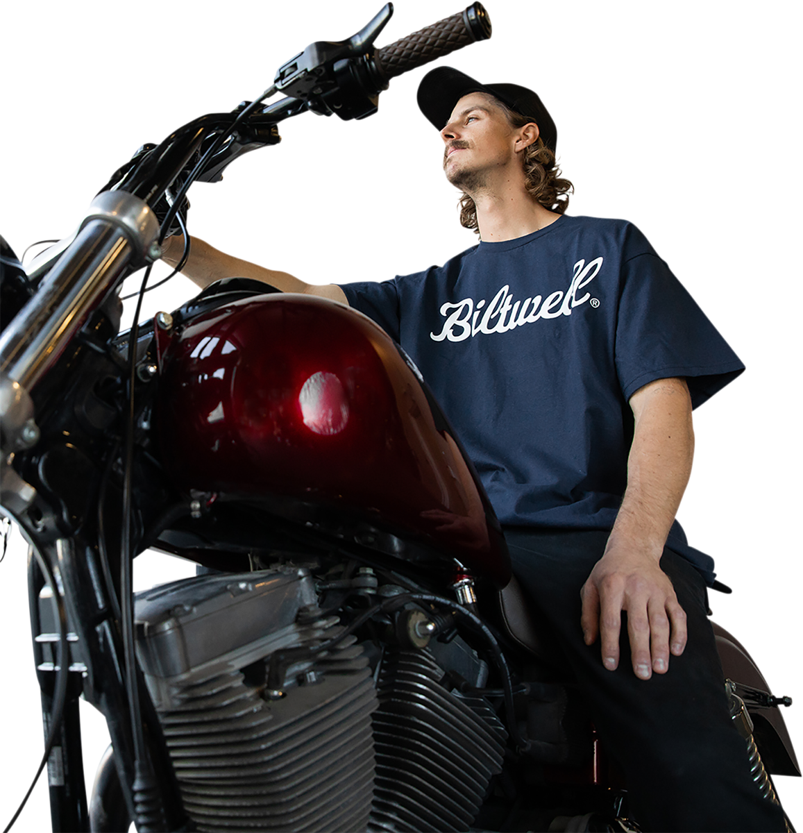 BILTWELL Script T-Shirt - Navy - Medium 8101-052-003