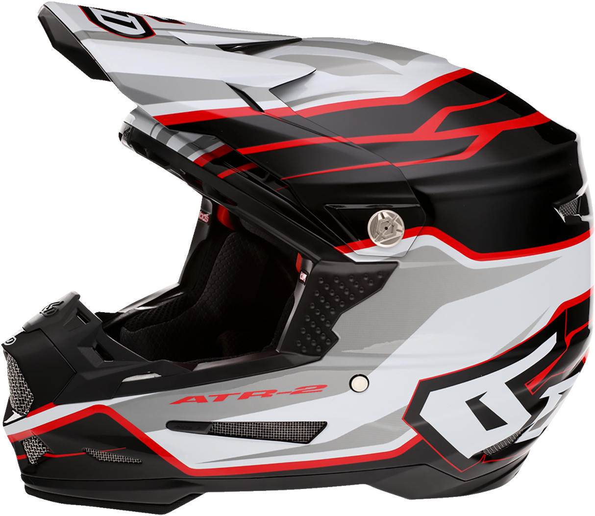 6D ATR-2 Motorcycle Helmet - Phase - White/Red - 2XL 12-2839