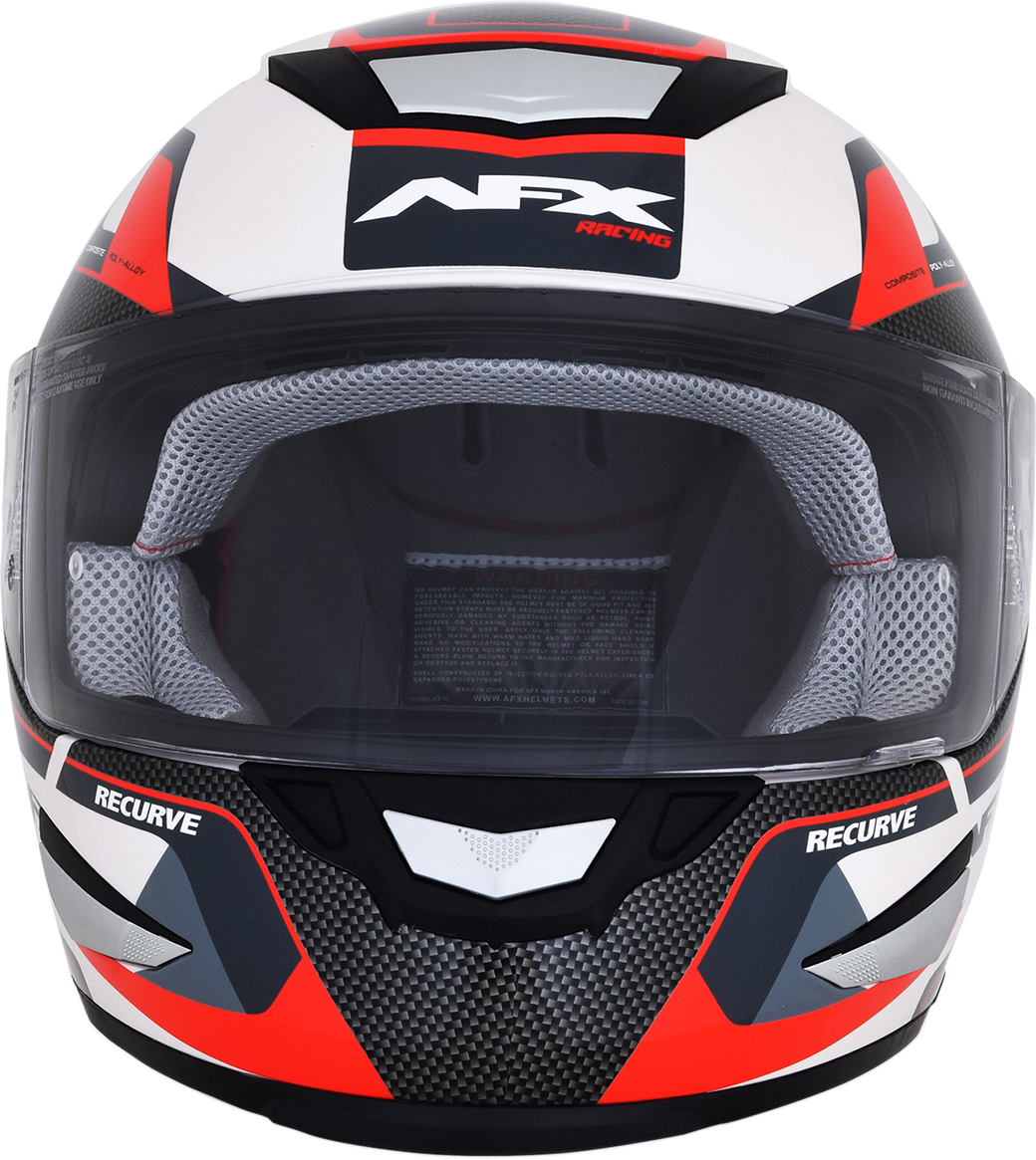 AFX FX-99 Motorcycle Helmet - Recurve - Pearl White/Red - Medium 0101-11127