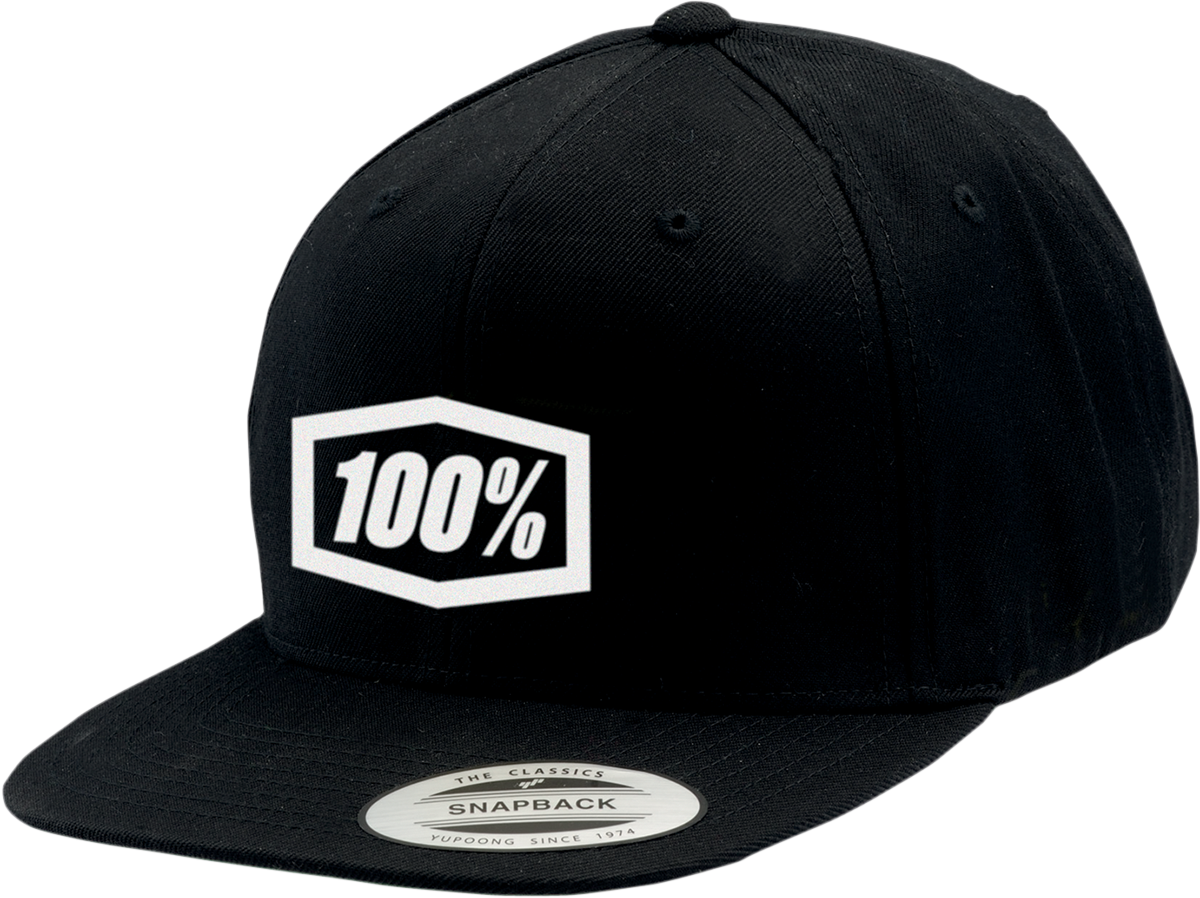 100% Icon Snapback Hat - Black/White 20044-00000